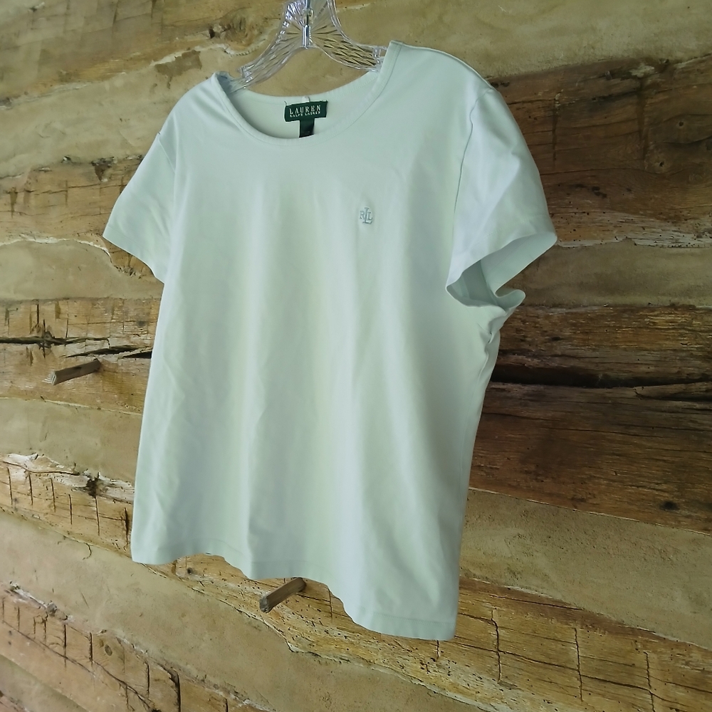 Lauren Ralph Lauren Mint Green Crew Neck Short Sleeved Tee Shirt Size XL - Picture 3 of 6